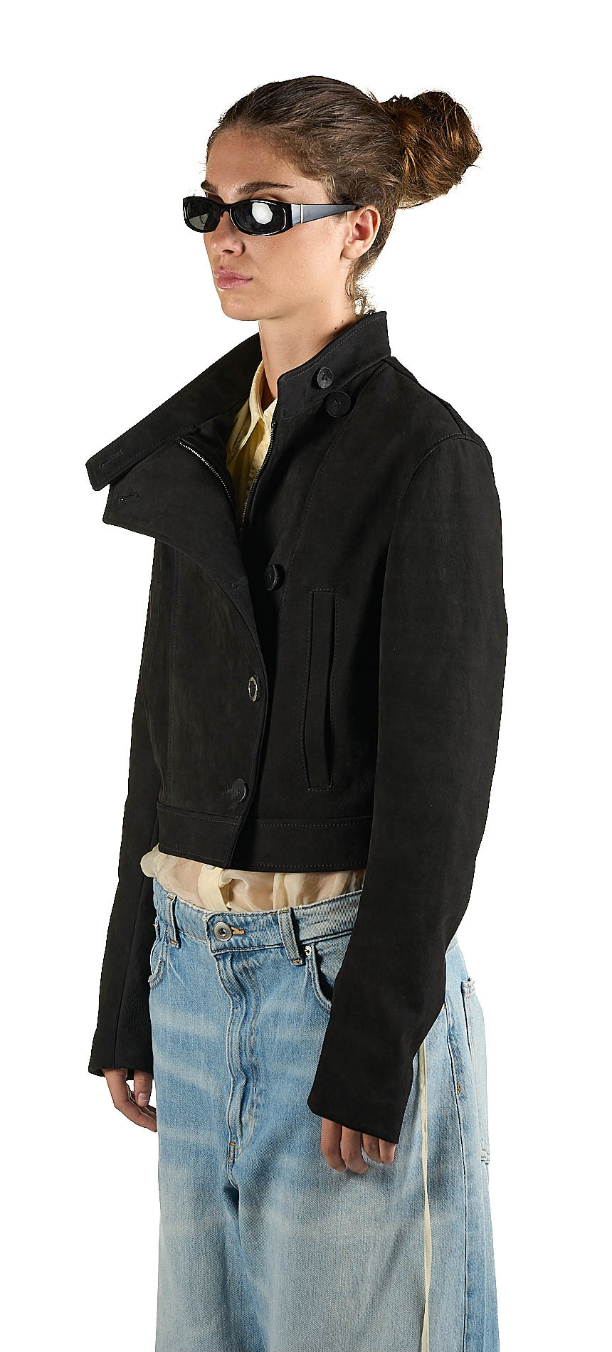 DANIELE BASTA LEATHER AND SILVER JACKET 